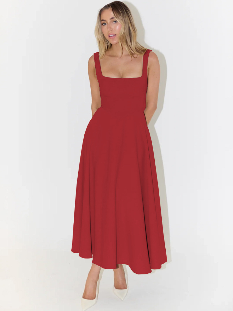 Tessa™ | Ajattoman elegantti midimekko ranskalaisella viehätyksellä